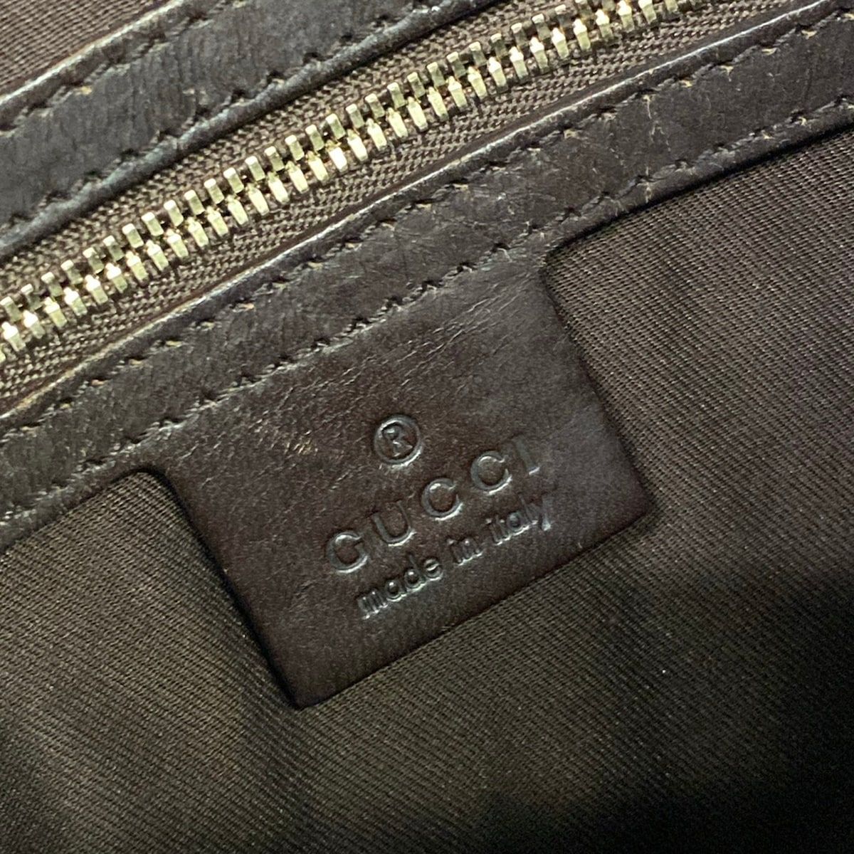 Gucci Shoulder Bag Interlocking G Beige Dark Brown Leather — view 8