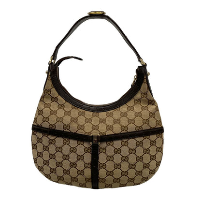 Gucci Shoulder Bag Interlocking G Beige Dark Brown Leather — view 3