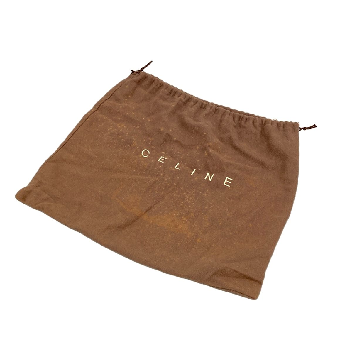 Celine Shoulder Bag Blue Brown Paris Macadam Denim Mini Leather — view 8