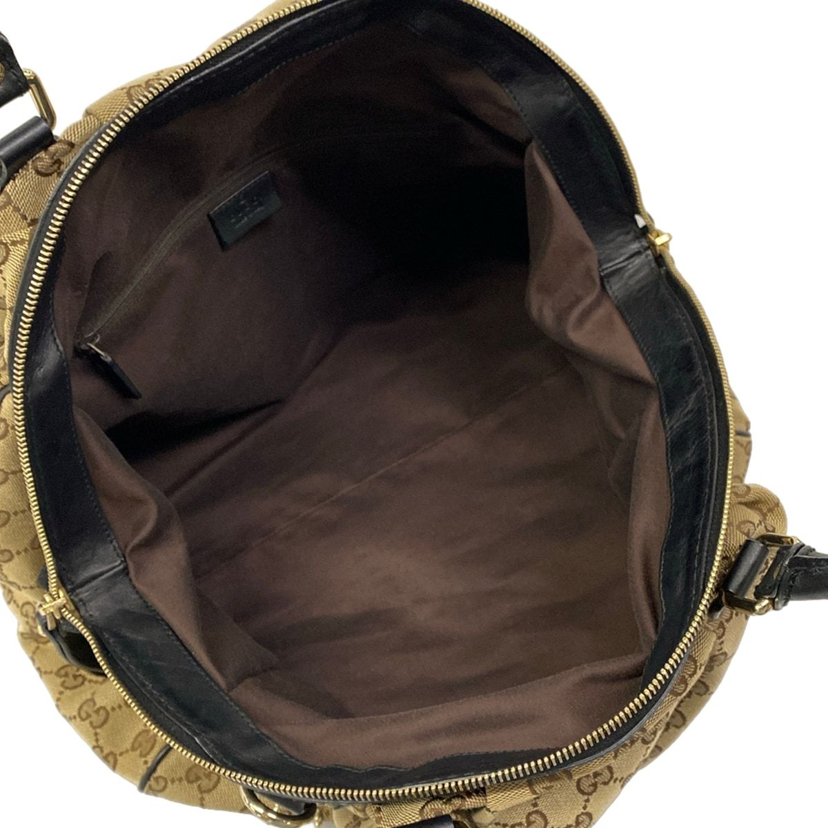 Gucci Handbag Sookie GG Pattern Beige Dark Brown Black Leather — view 7