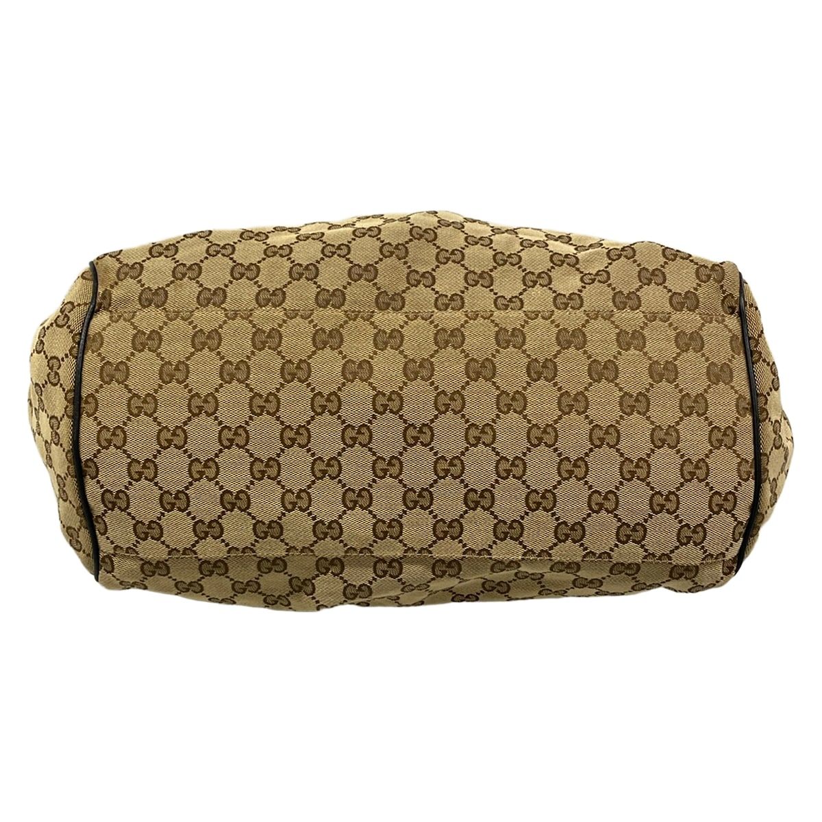 Gucci Handbag Sookie GG Pattern Beige Dark Brown Black Leather — view 5