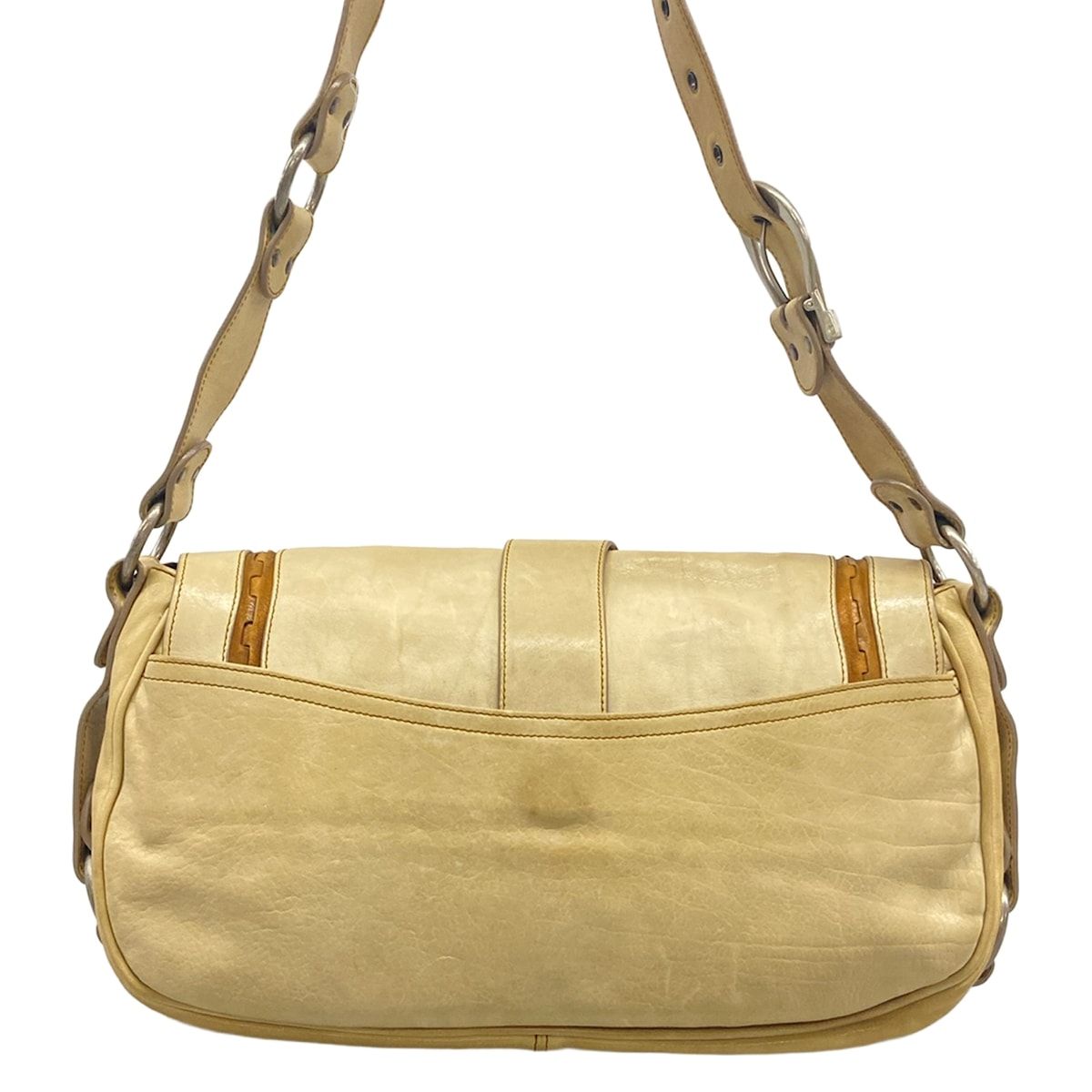 Dior Shoulder Bag Gaucho Ivory Brown Leather — view 3