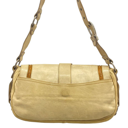 Dior Shoulder Bag Gaucho Ivory Brown Leather — view 3