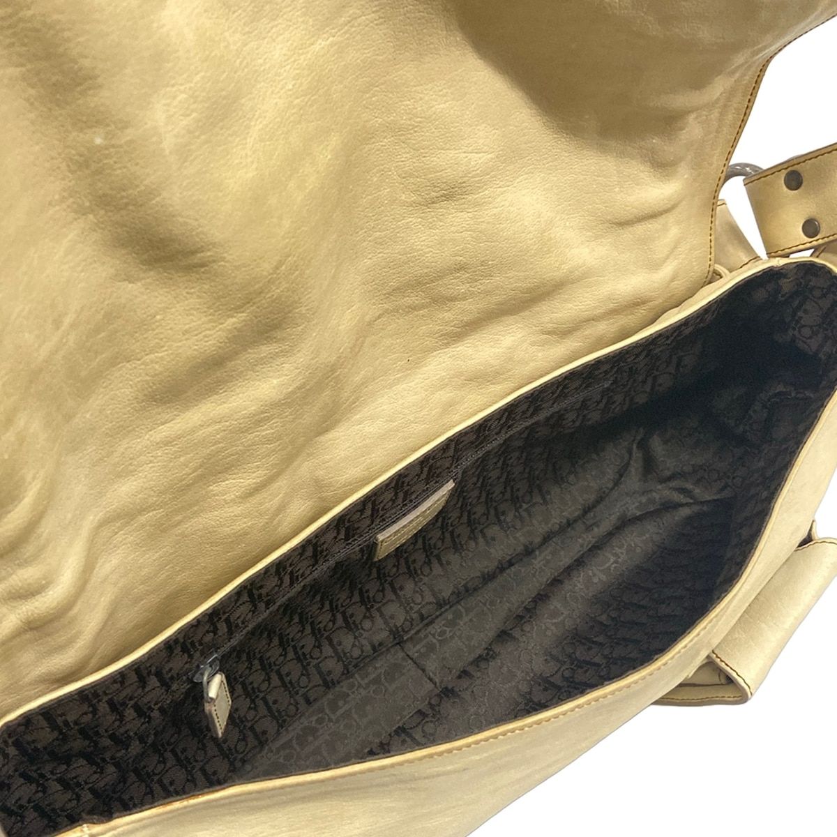 Dior Shoulder Bag Gaucho Ivory Brown Leather — view 7