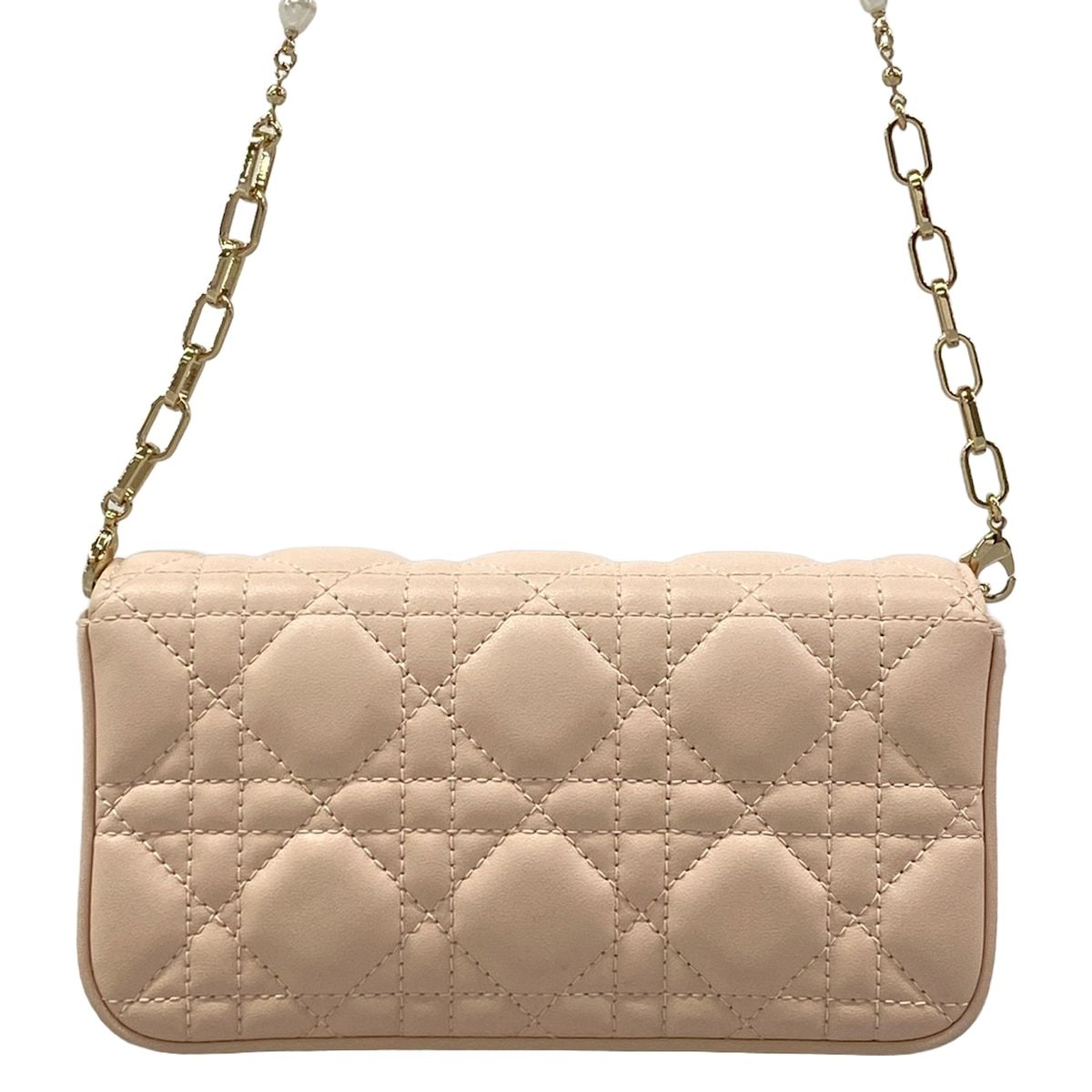 Dior Shoulder Bag My Talk Phone Pink Beige Leather — view 3