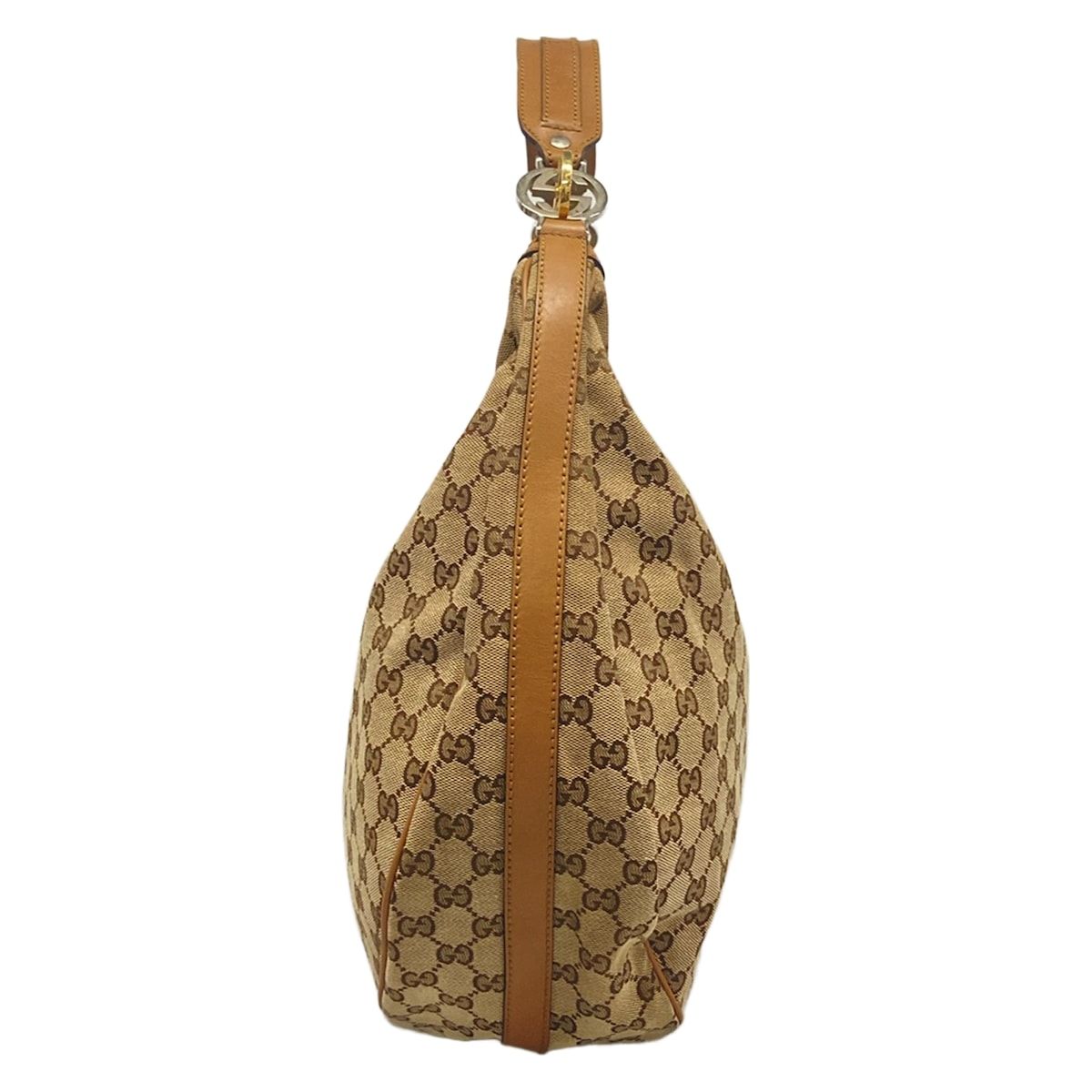 Gucci Shoulder Bag GG Twins Beige Dark Brown Leather — view 4