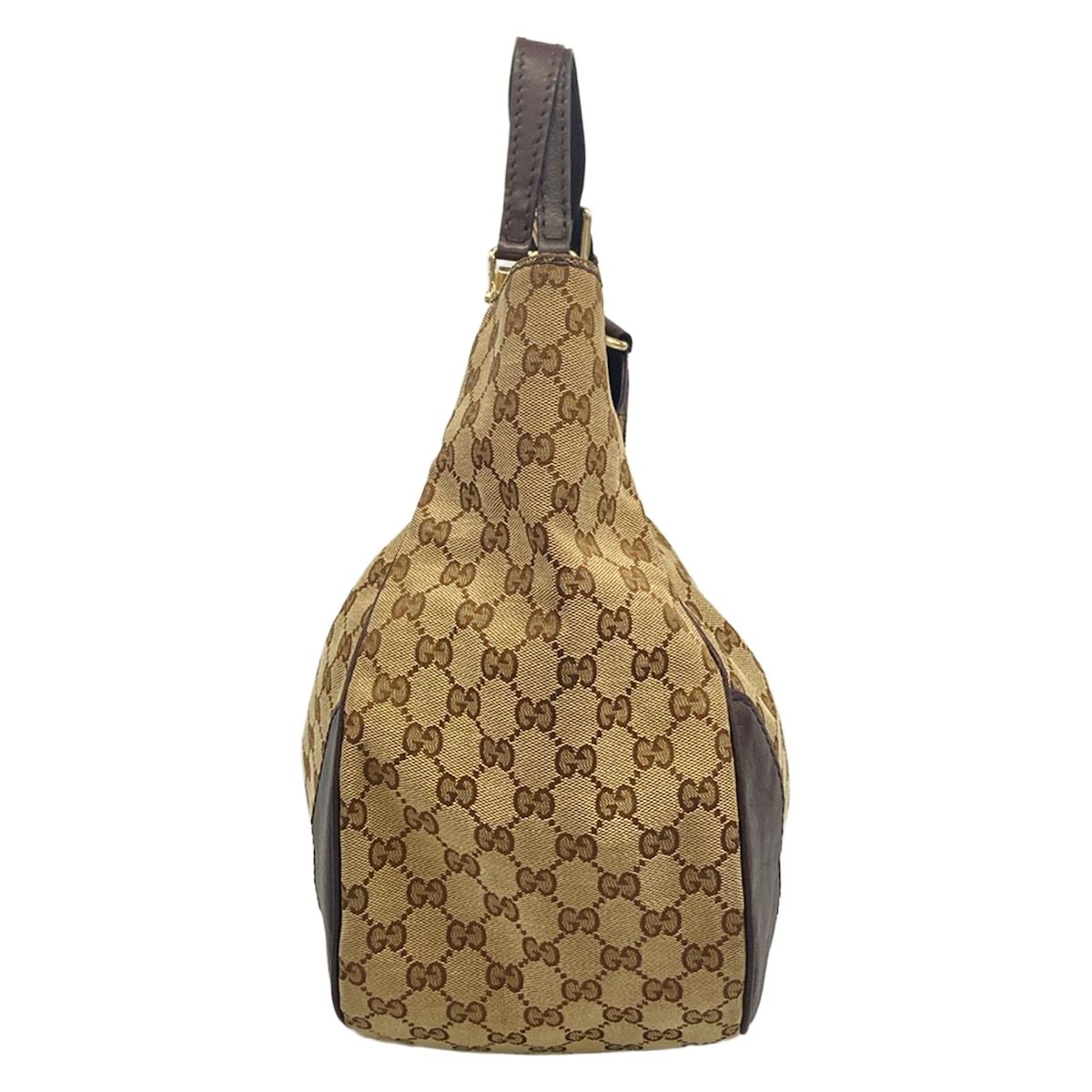 Gucci Tote Bag GG Pattern Charlotte Beige Dark Brown Leather — view 4