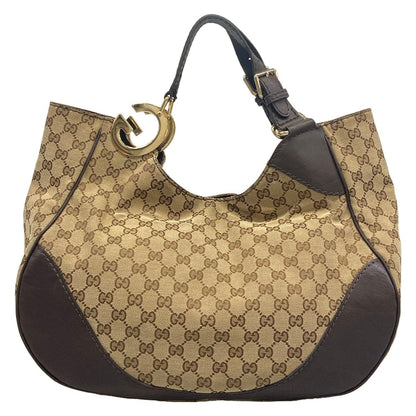 Gucci Tote Bag GG Pattern Charlotte Beige Dark Brown Leather — view 3