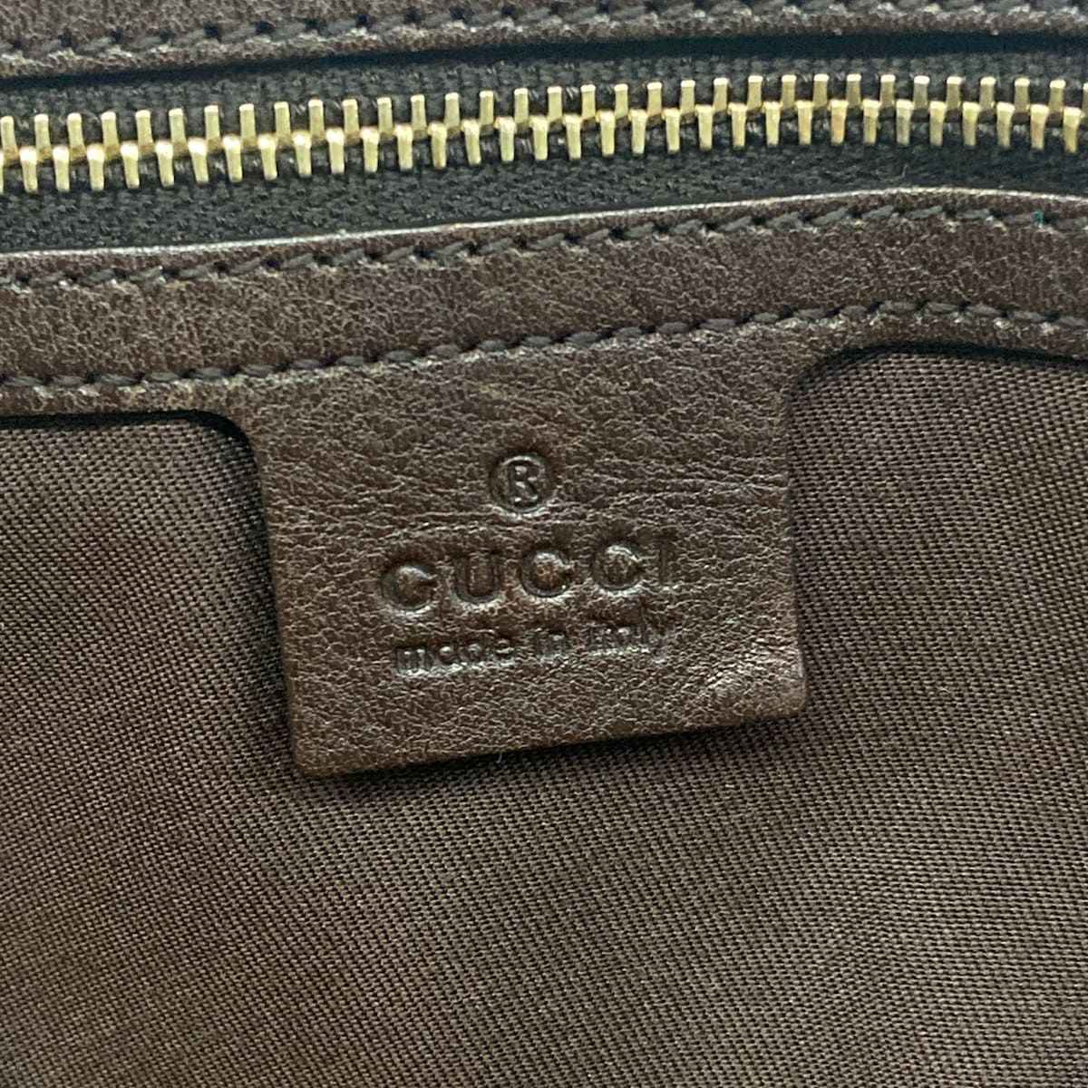 Gucci Tote Bag GG Pattern Charlotte Beige Dark Brown Leather — view 8