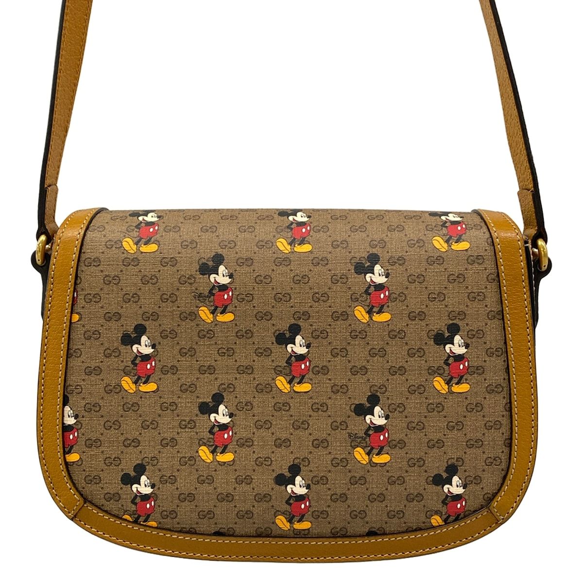 Gucci Shoulder Bag GG Supreme Dark Brown Disney Mickey Mouse Leather — view 3