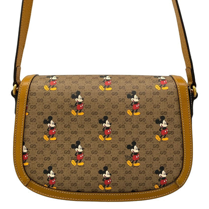 Gucci Shoulder Bag GG Supreme Dark Brown Disney Mickey Mouse Leather — view 3