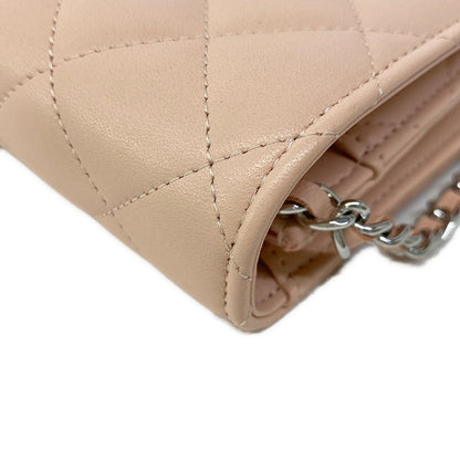 Chanel Wallet Quilted Light Pink Chain Metal Silver Rhinestone Star Shoulder Bag — view 8