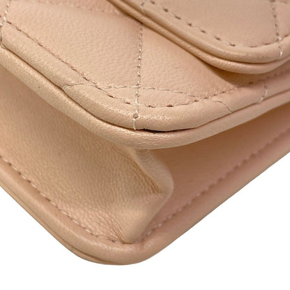 Chanel Wallet Quilted Light Pink Chain Metal Silver Rhinestone Star Shoulder Bag — view 7