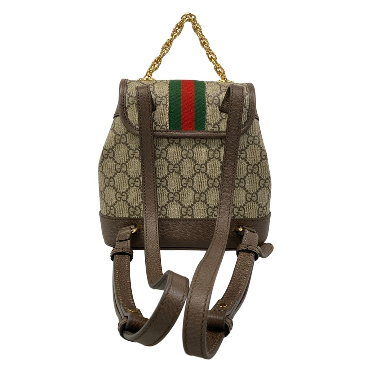 Gucci Backpack Ophidia Mini Gray Beige Dark Brown Multi Tassel Leather — view 3