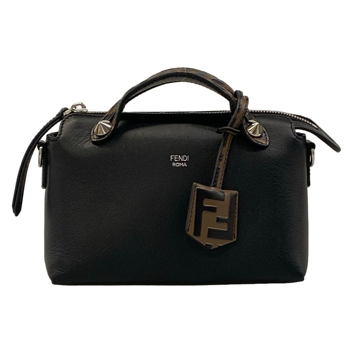 Fendi Handbag Mini by the Way Black Dark Brown Bag Leather