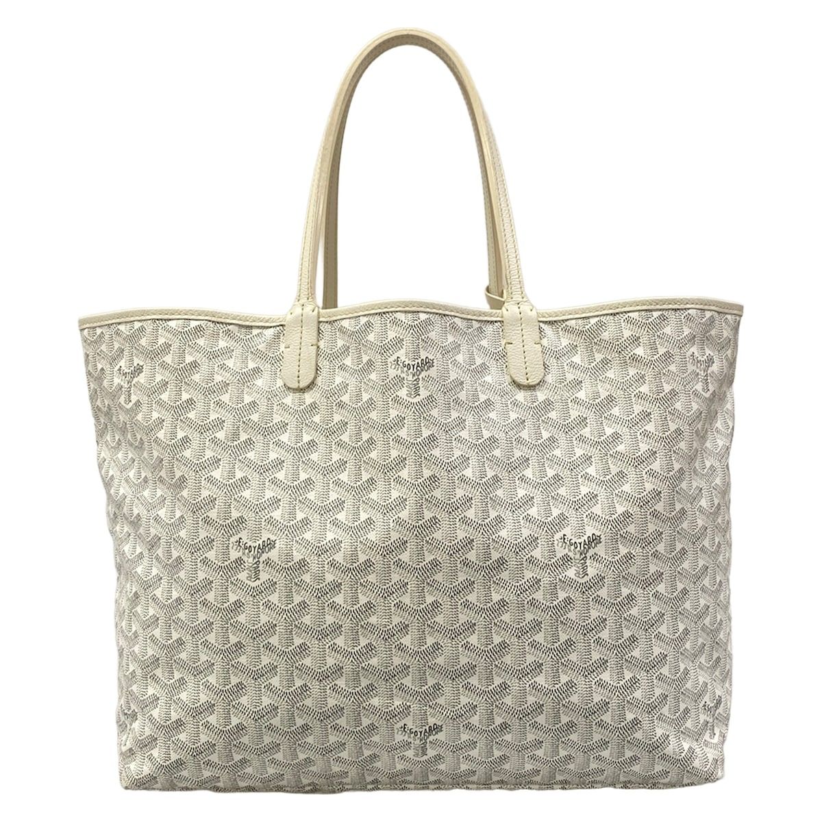 Goyard Tote Bag Saint Louis PM White Gray Light Leather