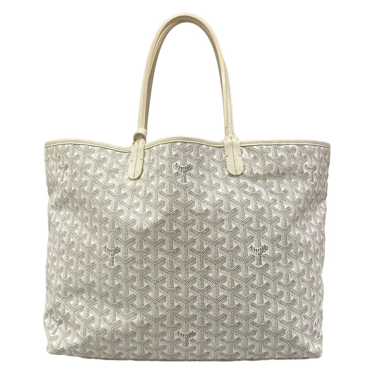 Goyard Tote Bag Saint Louis PM White Gray Light Leather — view 3