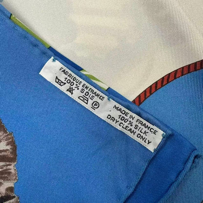 Hermes Scarf Carre 90 Feria de Sevilla Holidays in Seville Silk Blue — view 6