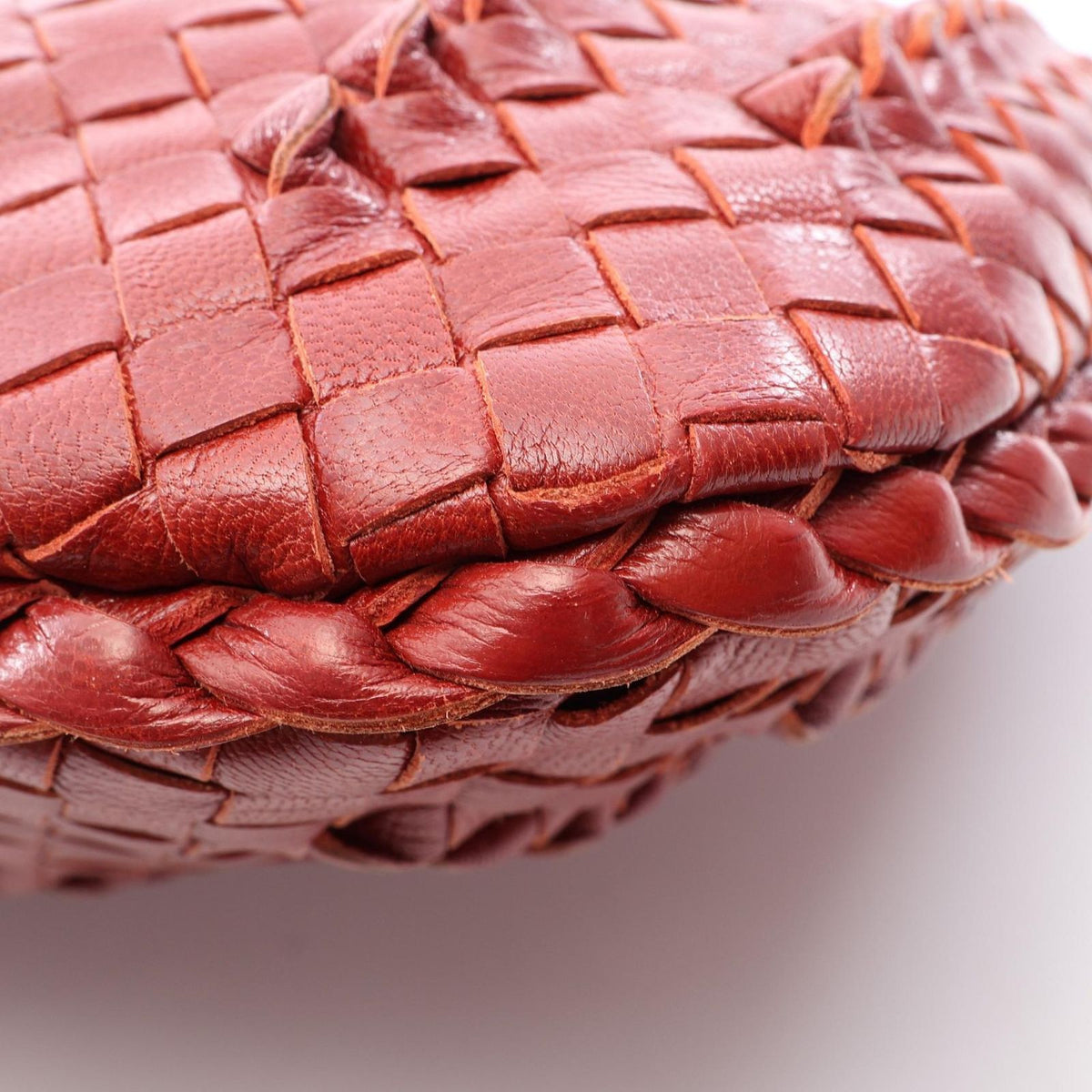 Bottega Veneta Intrecciato Red Leather Shoulder Bag — view 8