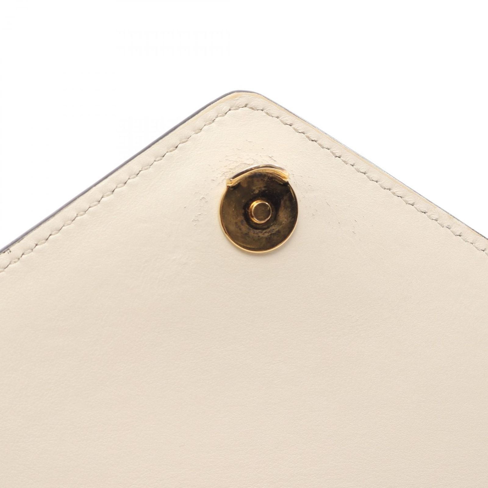 Prada Shoulder Bag White Saffiano Leather Triangle Logo Chain — view 6