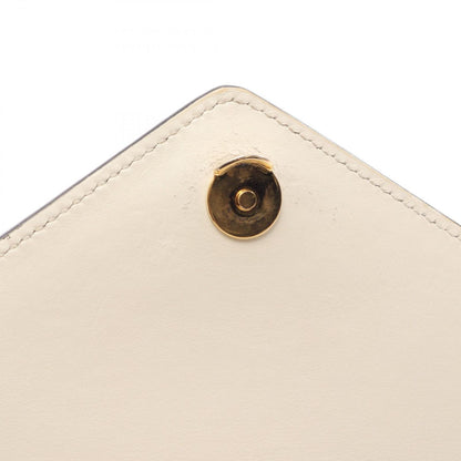 Prada Shoulder Bag White Saffiano Leather Triangle Logo Chain — view 6