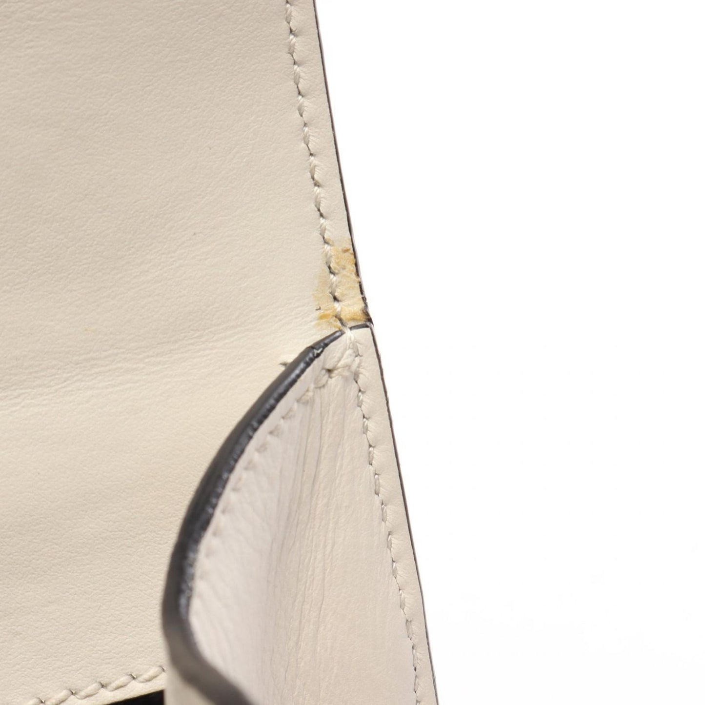 Prada Shoulder Bag White Saffiano Leather Triangle Logo Chain — view 7