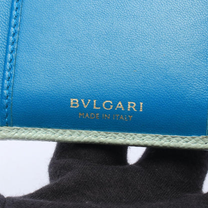 Bvlgari Trifold Wallet Light Blue Leather — view 5