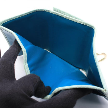 Bvlgari Trifold Wallet Light Blue Leather — view 6