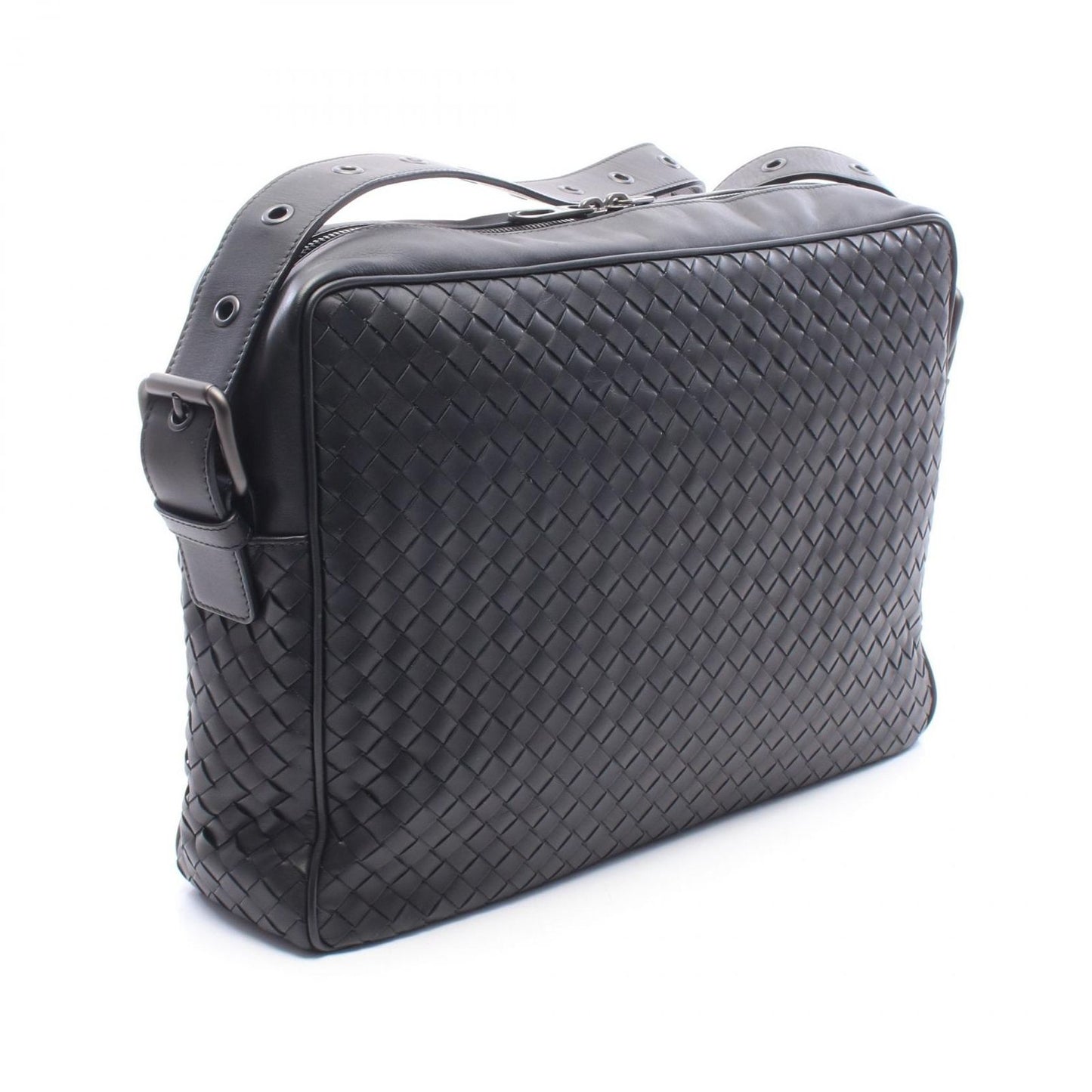 Bottega Veneta Shoulder Bag Intrecciato Black Leather — view 2