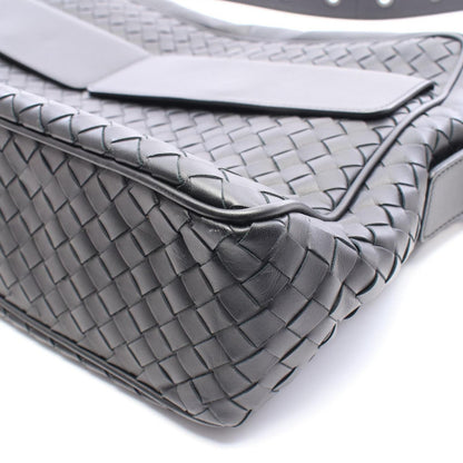 Bottega Veneta Shoulder Bag Intrecciato Black Leather — view 7