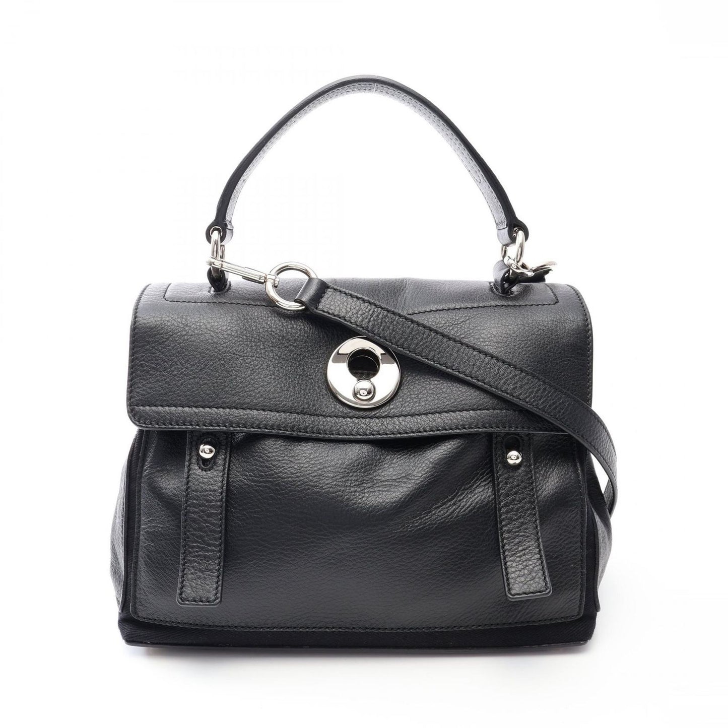 Saint Laurent Handbag Muse Two Mini 2-Way Black Leather Small