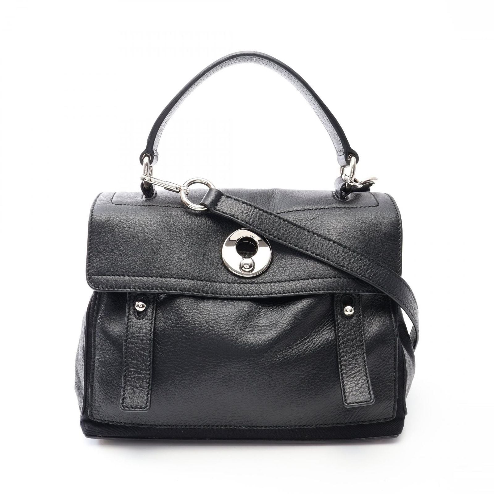 Saint Laurent Handbag Muse Two Mini 2-Way Black Leather Small
