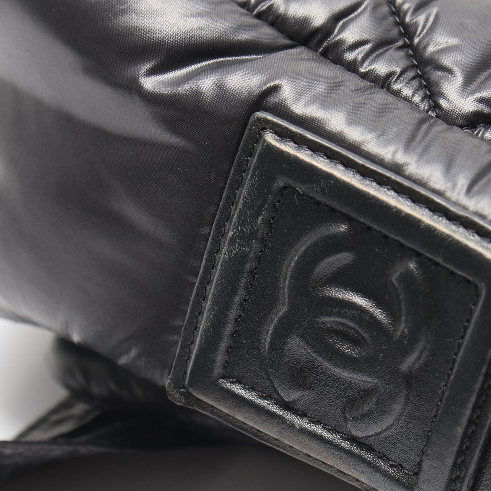 Chanel Shoulder Bag Coco Cocoon Small Messenger Black Nylon Leather — view 8