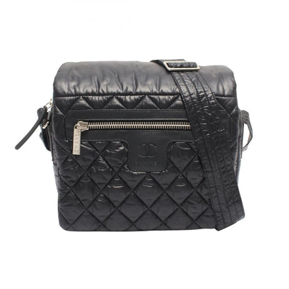 Chanel Shoulder Bag Coco Cocoon Small Messenger Black Nylon Leather