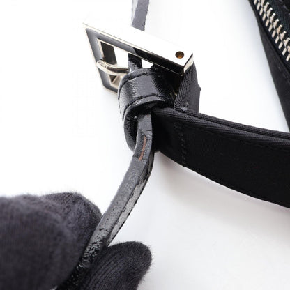 Fendi Shoulder Bag Zucca Black Nylon Leather FF Logo — view 6