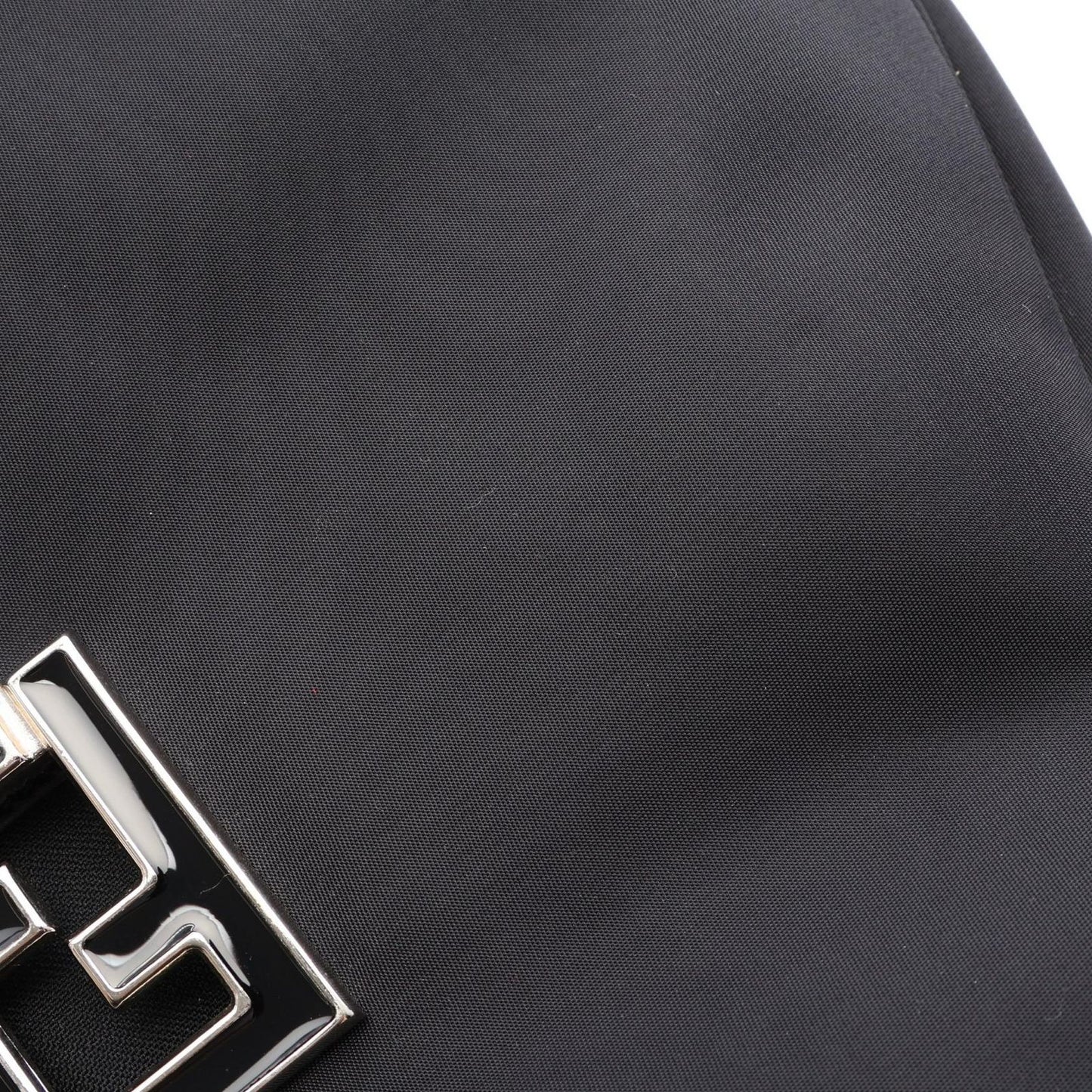 Fendi Shoulder Bag Zucca Black Nylon Leather FF Logo — view 5