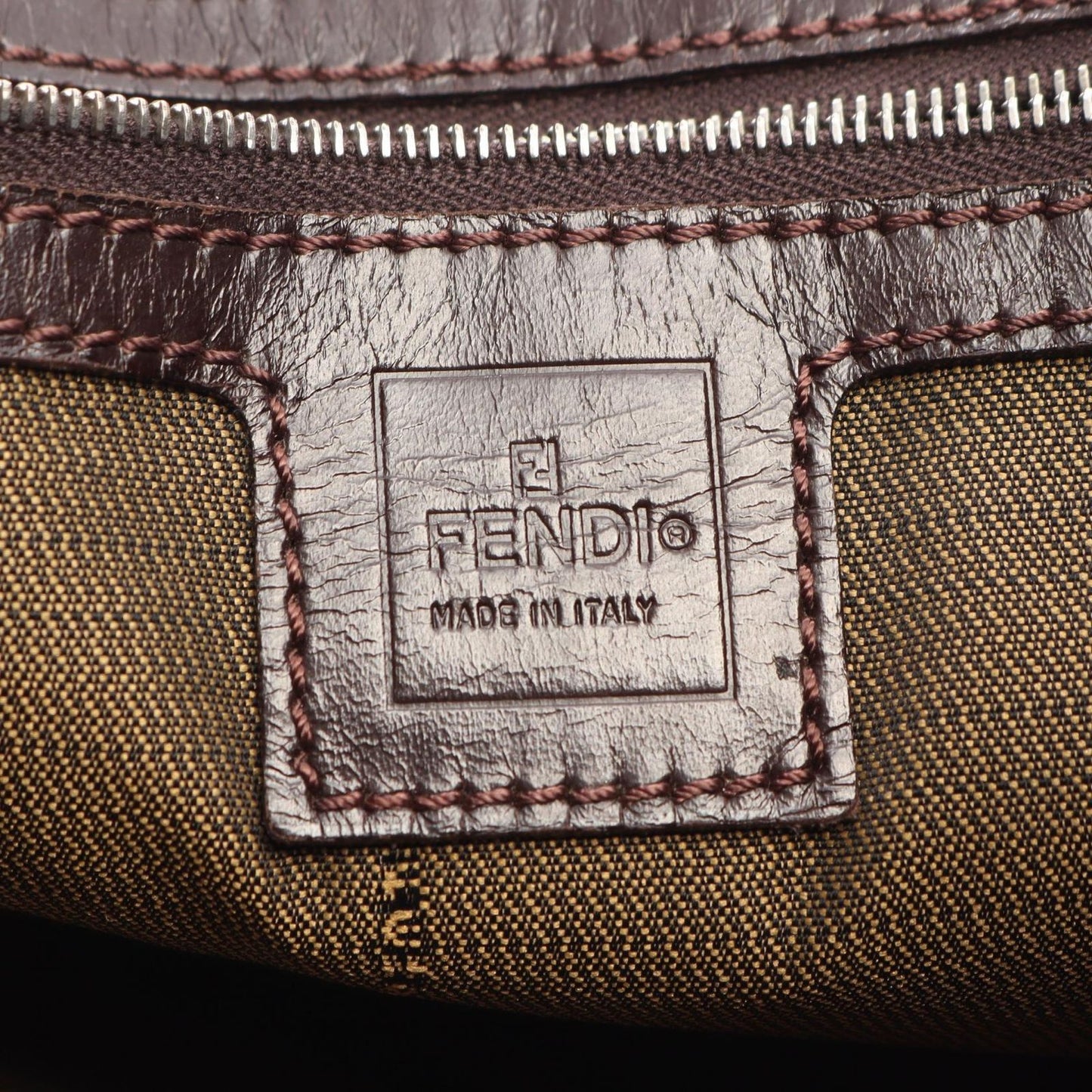 Fendi Tote Bag Zucca Brown Black Canvas Leather — view 4