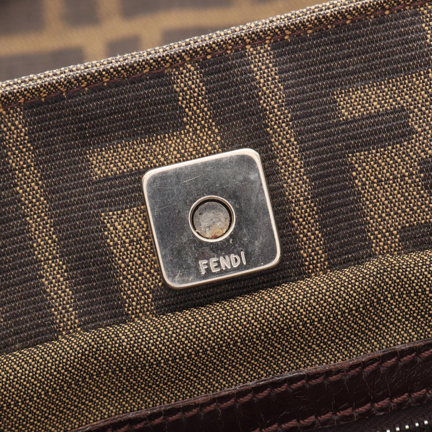 Fendi Tote Bag Zucca Brown Black Canvas Leather — view 5