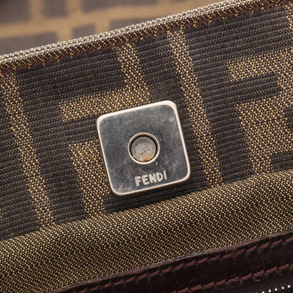 Fendi Tote Bag Zucca Brown Black Canvas Leather — view 5