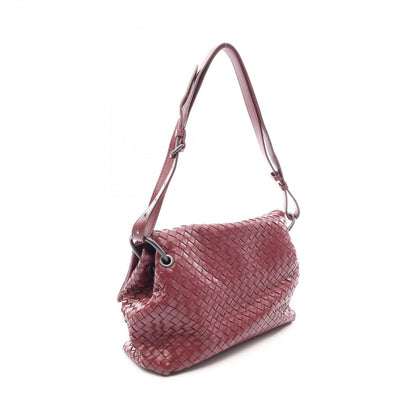 Bottega Veneta Shoulder Bag Intrecciato Burgundy Leather — view 2