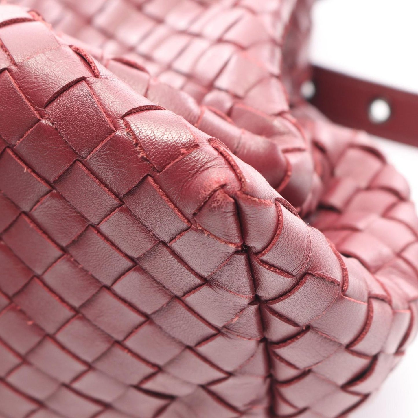 Bottega Veneta Shoulder Bag Intrecciato Burgundy Leather — view 6