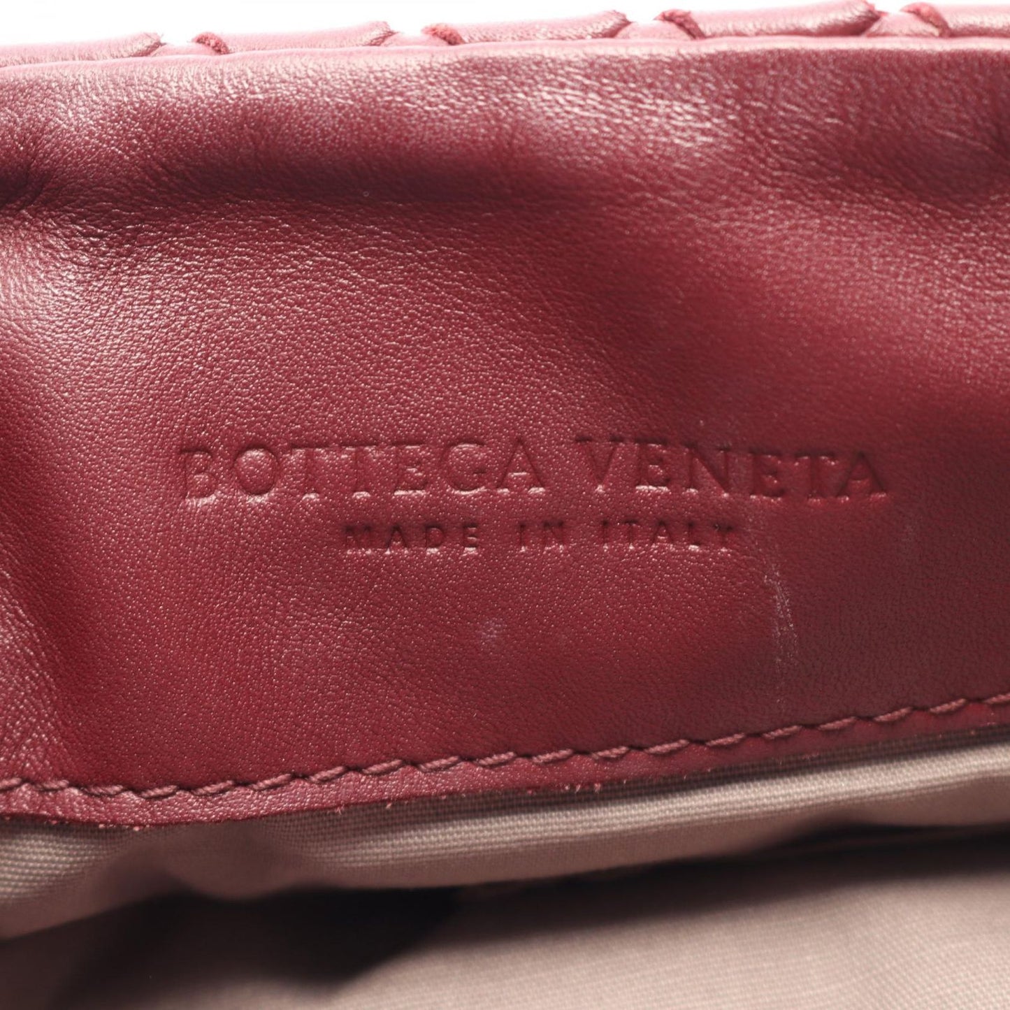Bottega Veneta Shoulder Bag Intrecciato Burgundy Leather — view 4