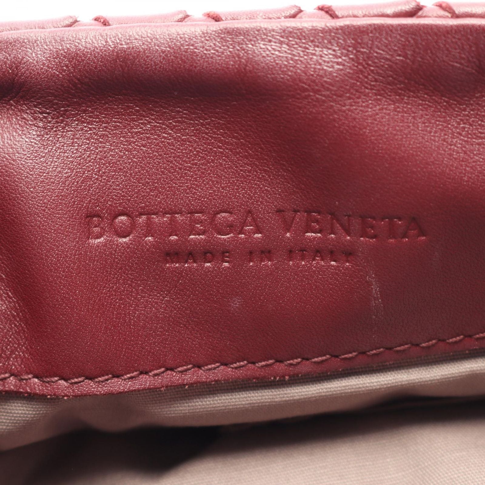 Bottega Veneta Shoulder Bag Intrecciato Burgundy Leather — view 4