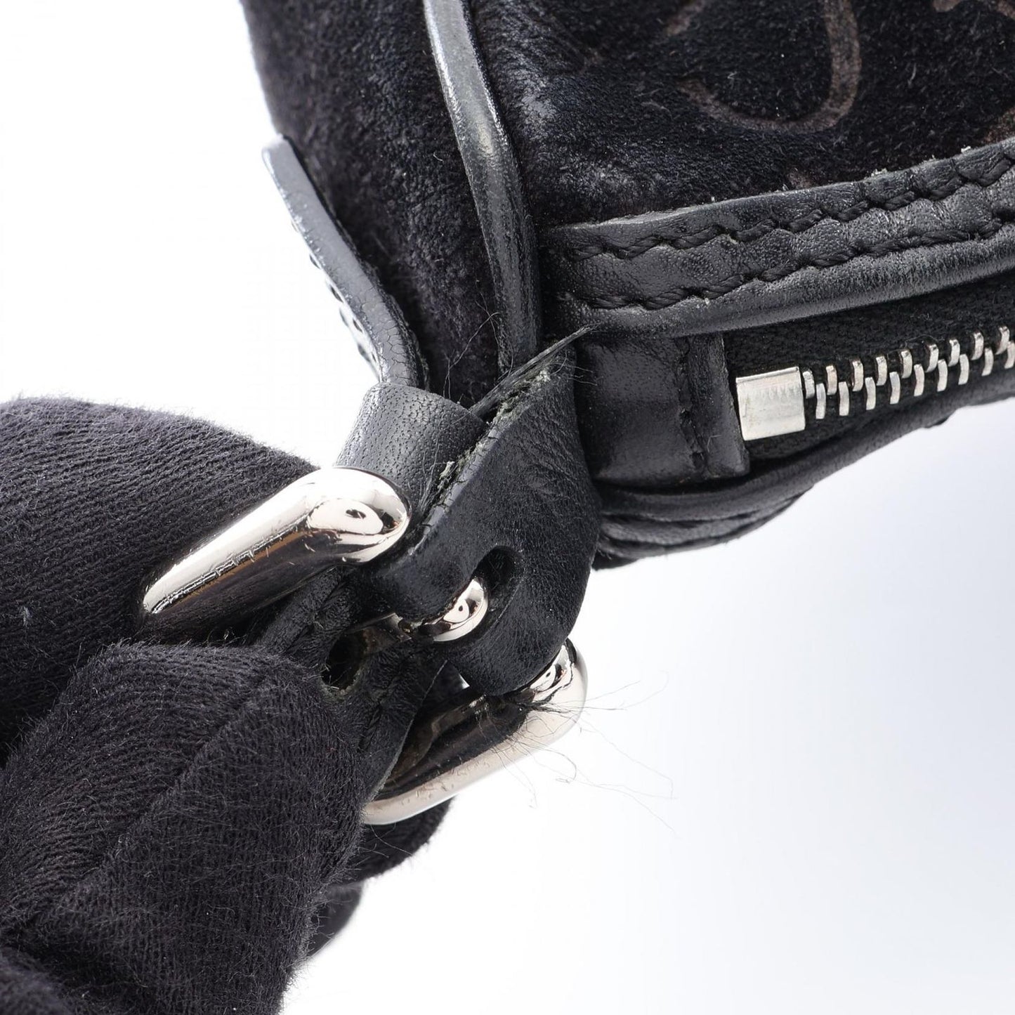 Celine Handbag C Macadam Black Suede Leather — view 8