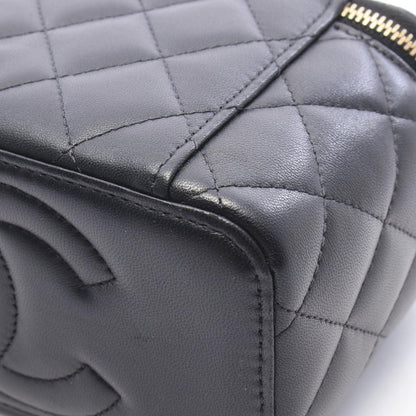 Chanel Shoulder Bag Quilted Vanity Black Lambskin Chain — view 8