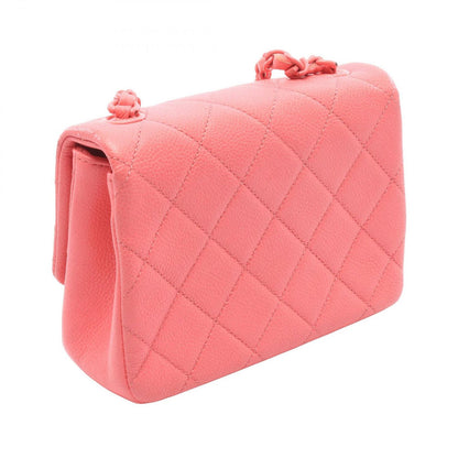 Chanel Shoulder Bag Mini Quilted Pink Caviar Leather Chain — view 2
