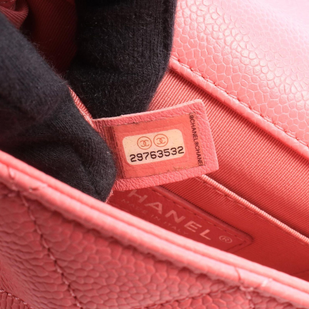 Chanel Shoulder Bag Mini Quilted Pink Caviar Leather Chain — view 5