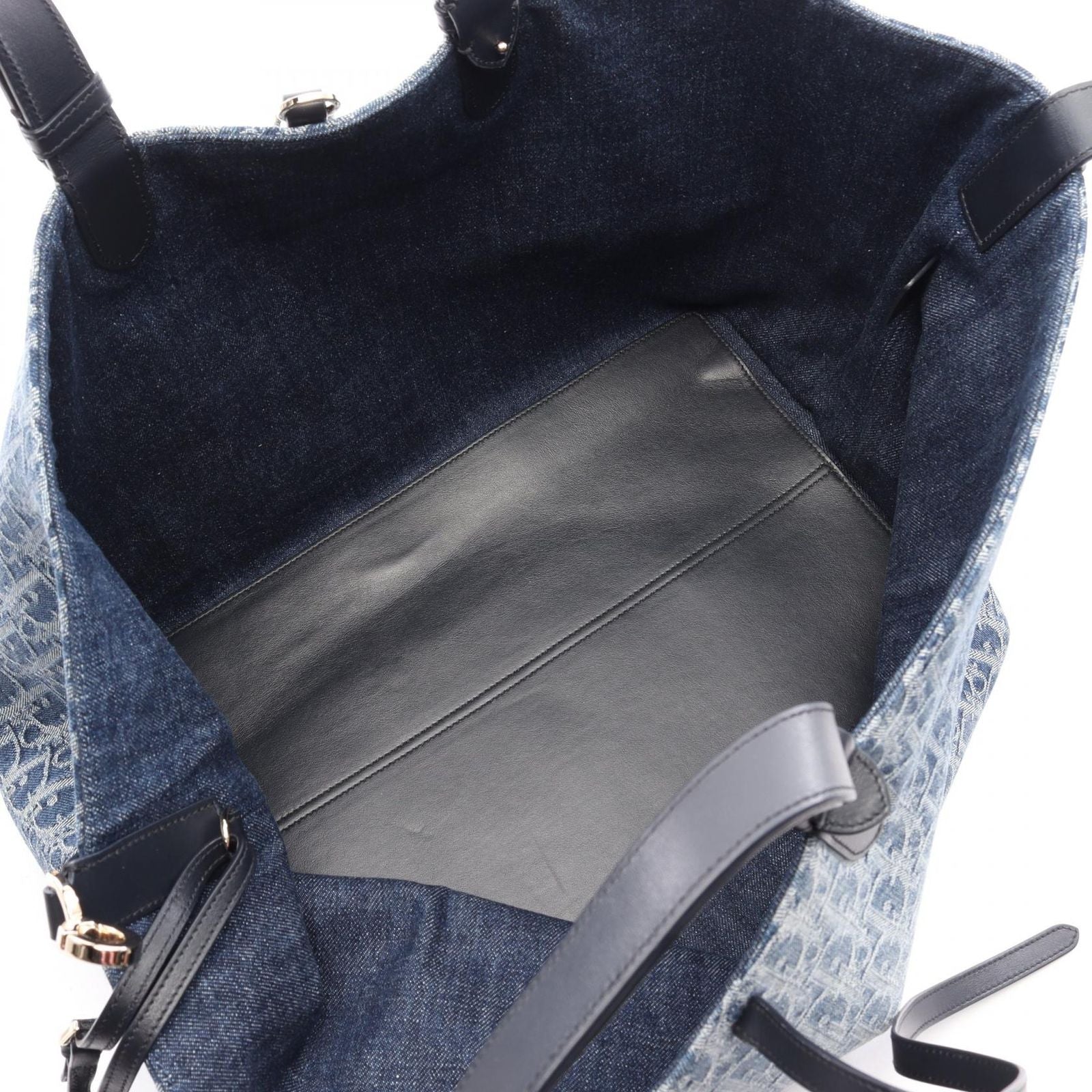 Dior Tote Bag Toujour Oblique Large Denim Blue Navy — view 3