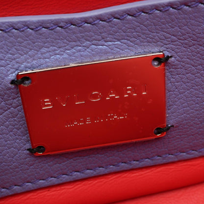 Bvlgari Shoulder Bag Serpenti Cabochon Metallic Lavender Leather Chain Mini — view 4
