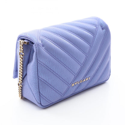 Bvlgari Shoulder Bag Serpenti Cabochon Metallic Lavender Leather Chain Mini — view 2